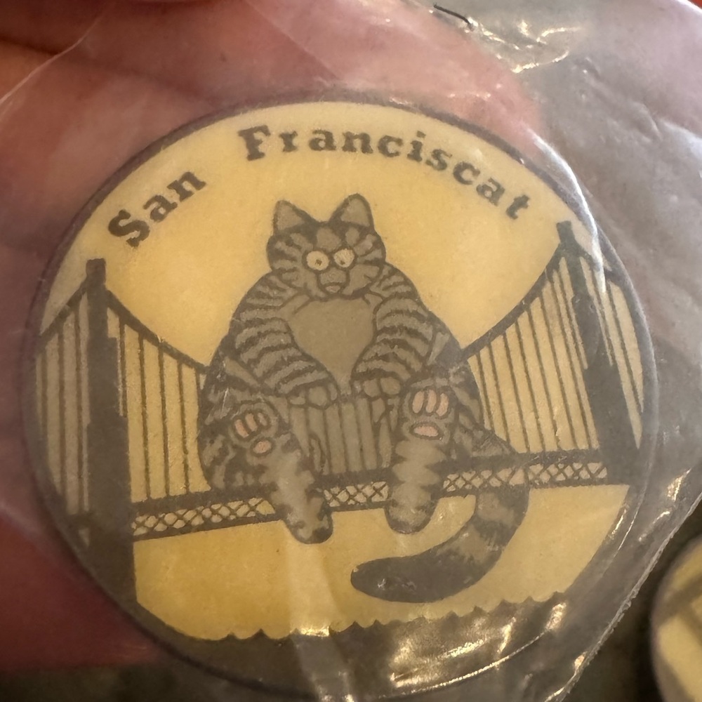 Kilban Cat San Franciscat Cat Magnet - Yellow and Gray - Picture 2 of 3